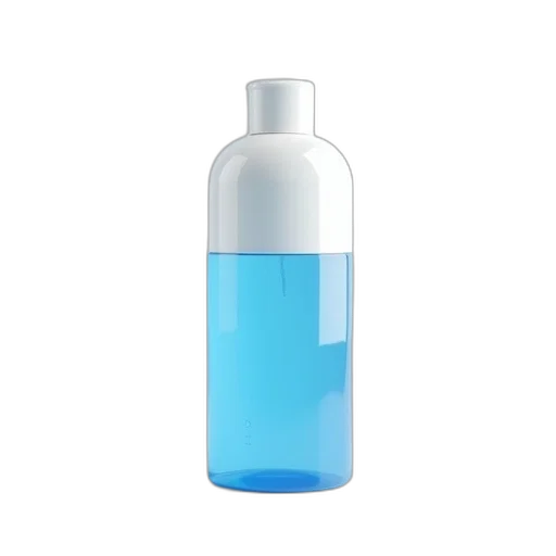 bottle, 3d render, vaporwave, blue transparent PNG cut-out