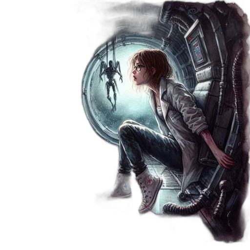 robot, jacket, concept art, cyberpunk transparent PNG cut-out