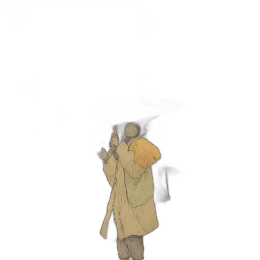 umbrella, staff, hat, jacket transparent PNG cut-out