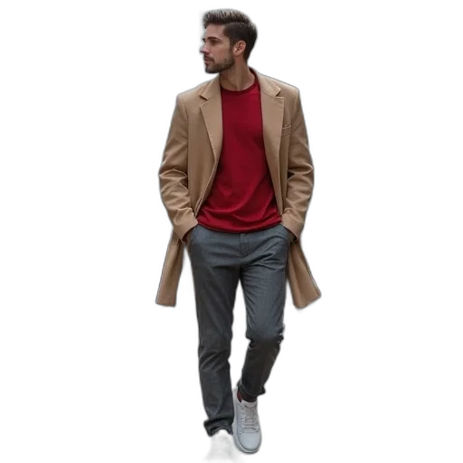 jacket, staff, 3d render, photorealistic transparent PNG cut-out