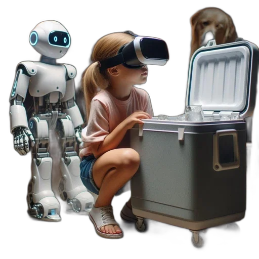 robot, cyberpunk, concept art, 3d render transparent PNG cut-out