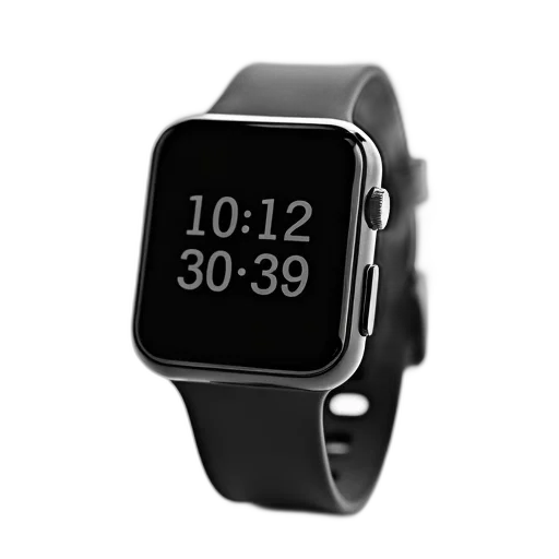 3d render, black, digital, wristwatch transparent PNG cut-out