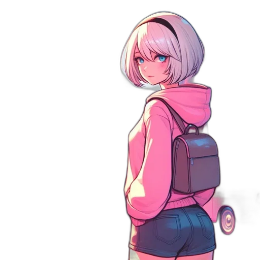 jacket, dress, staff, robot transparent PNG cut-out