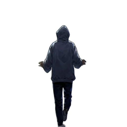 jacket, staff, umbrella, creature transparent PNG cut-out
