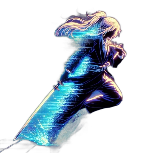 sword, hair, jacket, dress transparent PNG cut-out