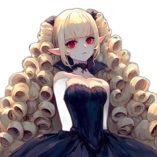 crown, hair, dress, staff transparent PNG cut-out