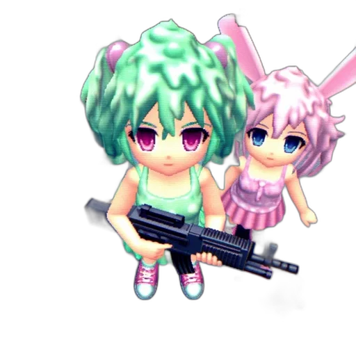 weapon, pixel art, anime, vaporwave transparent PNG cut-out