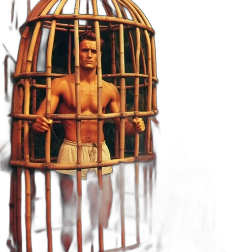 concept art, shirtless, man, stands transparent PNG cut-out