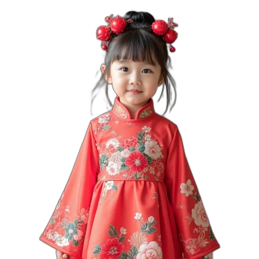 dress, photorealistic, red, chinese transparent PNG cut-out