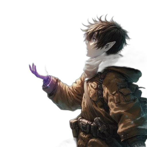 jacket, mask, dragon, weapon transparent PNG cut-out