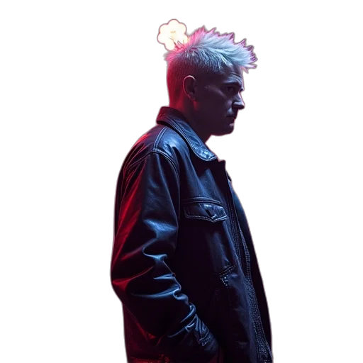 jacket, staff, creature, face transparent PNG cut-out