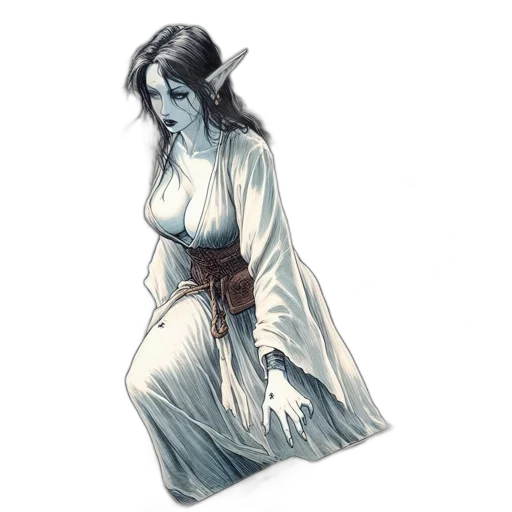dress, staff, dragon, fantasy art transparent PNG cut-out