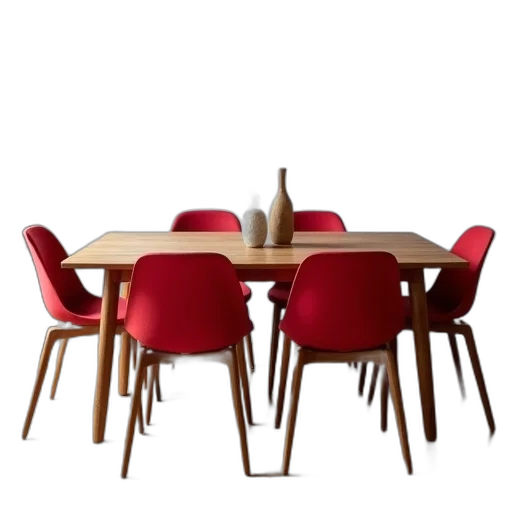 furniture, 3d render, red, dining transparent PNG cut-out