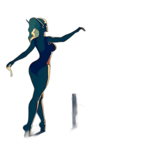 dress, robot, staff, creature transparent PNG cut-out