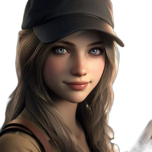 hat, face, photorealistic, fantasy art transparent PNG cut-out