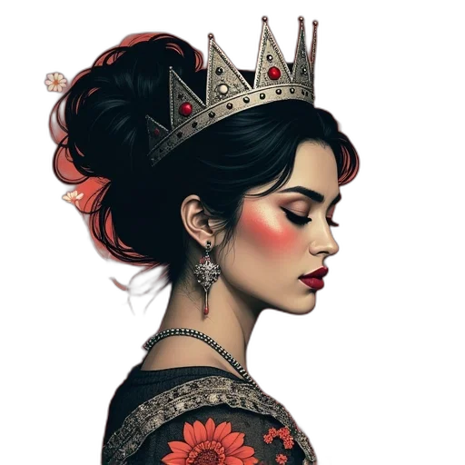 crown, jewelry, dress, fantasy art transparent PNG cut-out