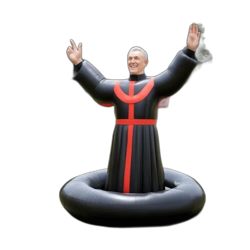 3d render, inflatable, man, figure transparent PNG cut-out