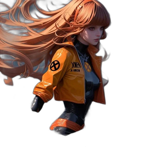 jacket, hair, face, concept art transparent PNG cut-out