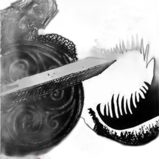 dragon, hair, sword, mask transparent PNG cut-out
