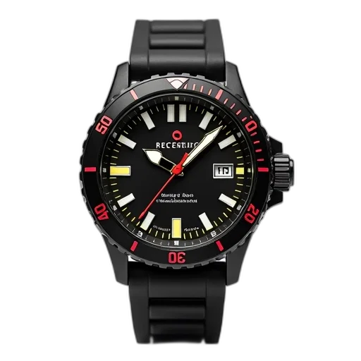 black, wristwatch, strap, displayed transparent PNG cut-out