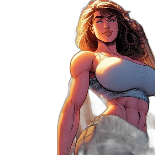 comic book art, concept art, fantasy art, female transparent PNG cut-out