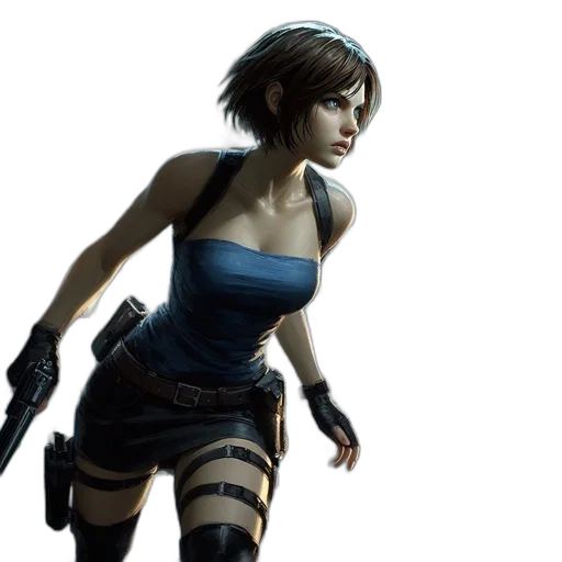 concept art, cyberpunk, comic book art, photorealistic transparent PNG cut-out