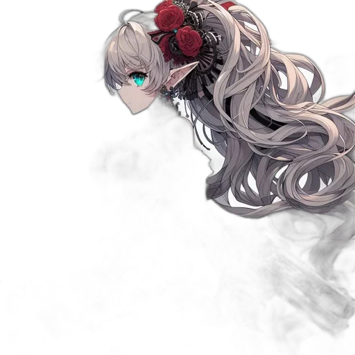 mask, flower, dress, hair transparent PNG cut-out