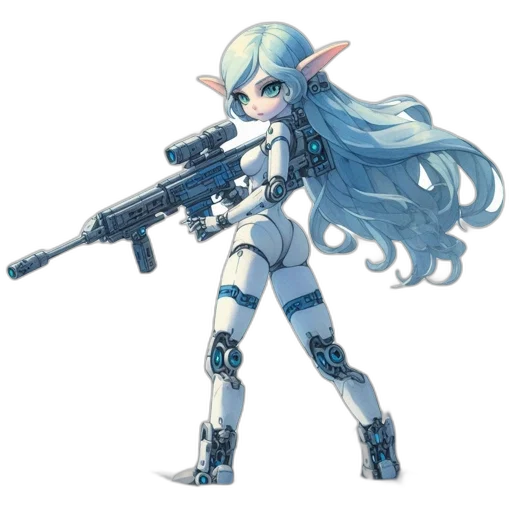 weapon, robot, staff, concept art transparent PNG cut-out