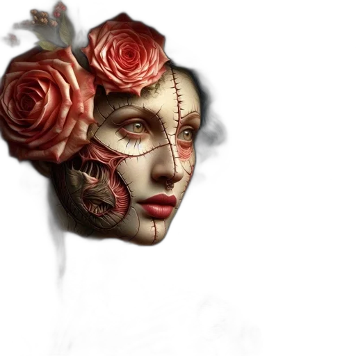 mask, face, flower, crown transparent PNG cut-out