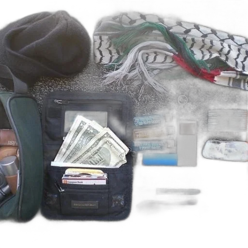 wallet, money, passport, hat transparent PNG cut-out