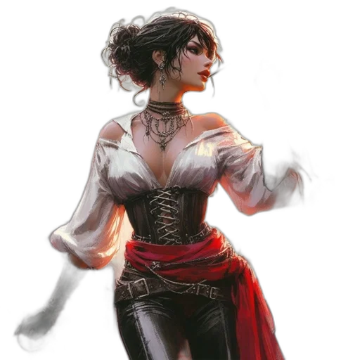 dress, fantasy art, concept art, comic book art transparent PNG cut-out