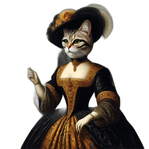 dress, hat, staff, mask transparent PNG cut-out