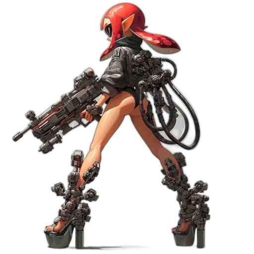 weapon, robot, concept art, cyberpunk transparent PNG cut-out