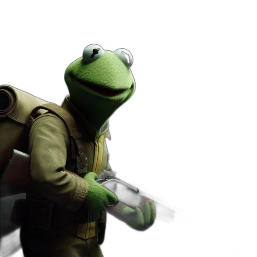 jacket, staff, animal, weapon transparent PNG cut-out