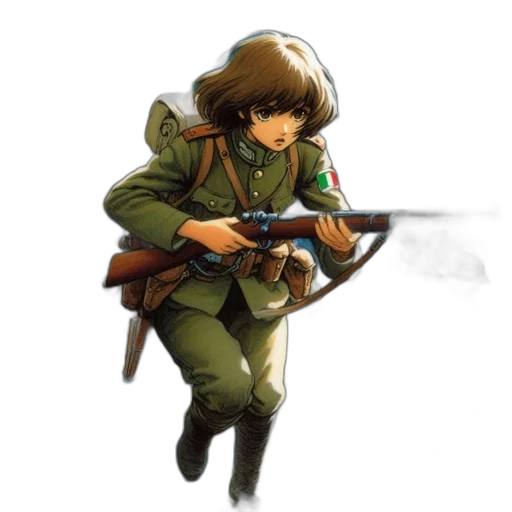 weapon, jacket, staff, concept art transparent PNG cut-out