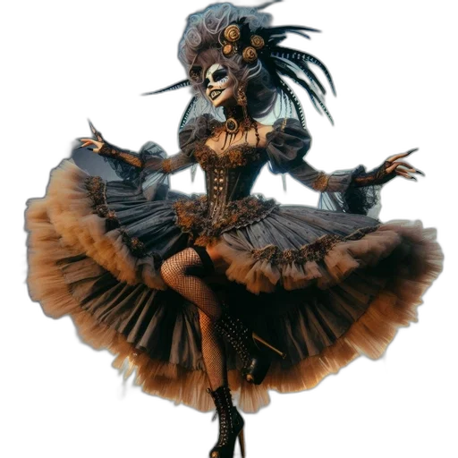 dress, mask, staff, hat transparent PNG cut-out