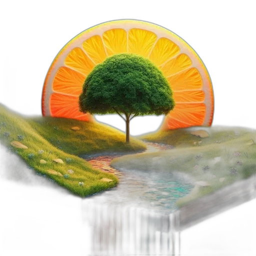 tree, photorealistic, 3d render, concept art transparent PNG cut-out