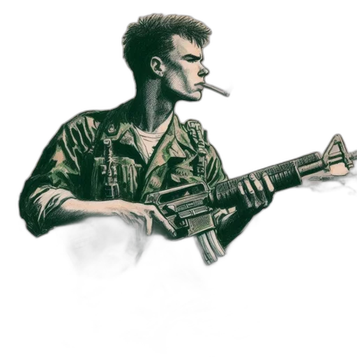 weapon, jacket, concept art, cartoon transparent PNG cut-out
