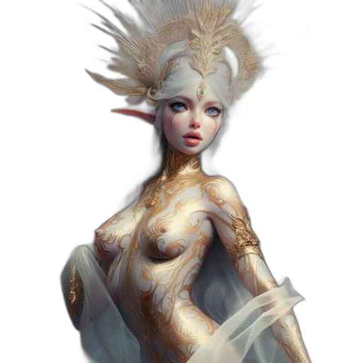 creature, dress, fantasy art, concept art transparent PNG cut-out