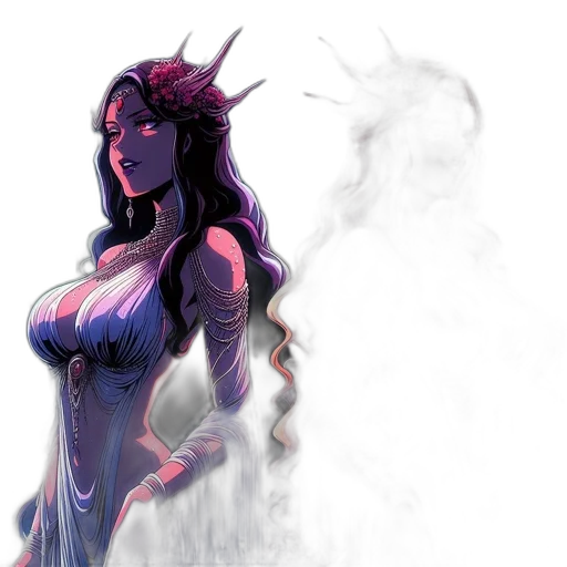 dress, fantasy art, concept art, comic book art transparent PNG cut-out