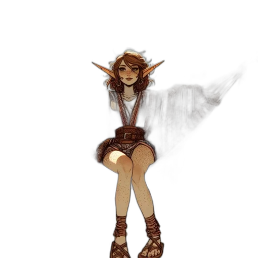 dress, staff, creature, fantasy art transparent PNG cut-out