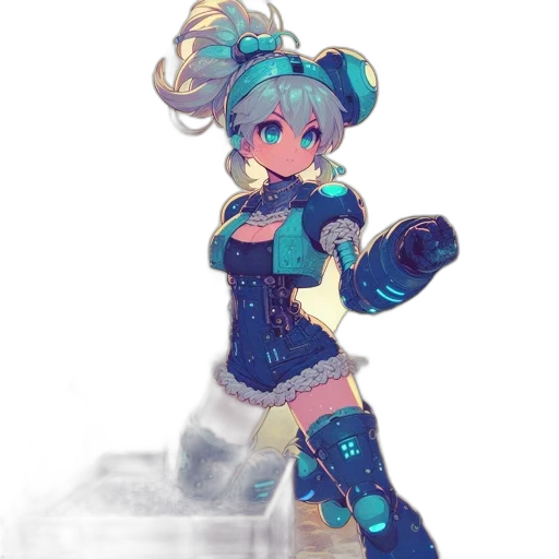 robot, weapon, staff, dress transparent PNG cut-out