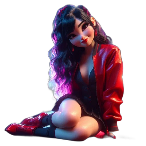 jacket, dress, hair, face transparent PNG cut-out