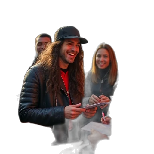 hat, jacket, staff, face transparent PNG cut-out