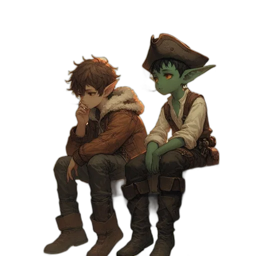 jacket, hat, mask, staff transparent PNG cut-out