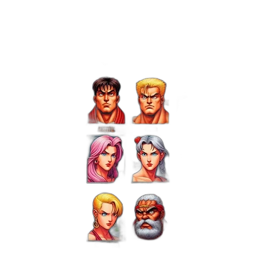 face, pixel art, concept art, comic book art transparent PNG cut-out