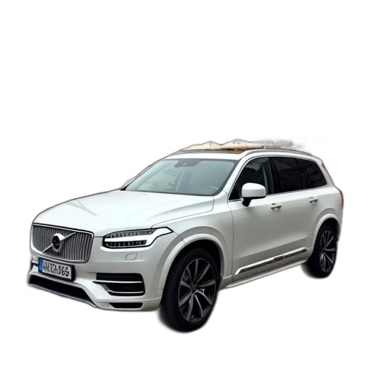 car, 3d render, white, volvo transparent PNG cut-out