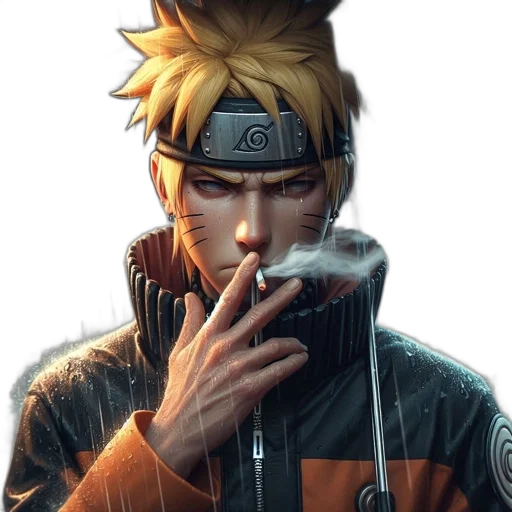 face, staff, jacket, weapon transparent PNG cut-out