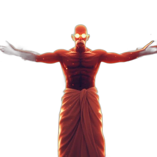 robot, creature, staff, dress transparent PNG cut-out