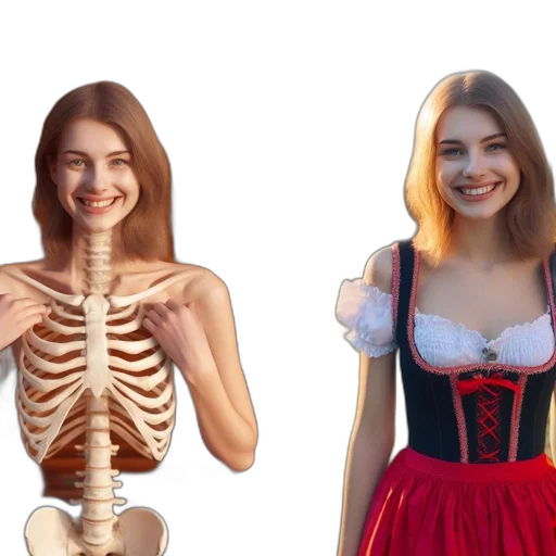 dress, face, robot, creature transparent PNG cut-out